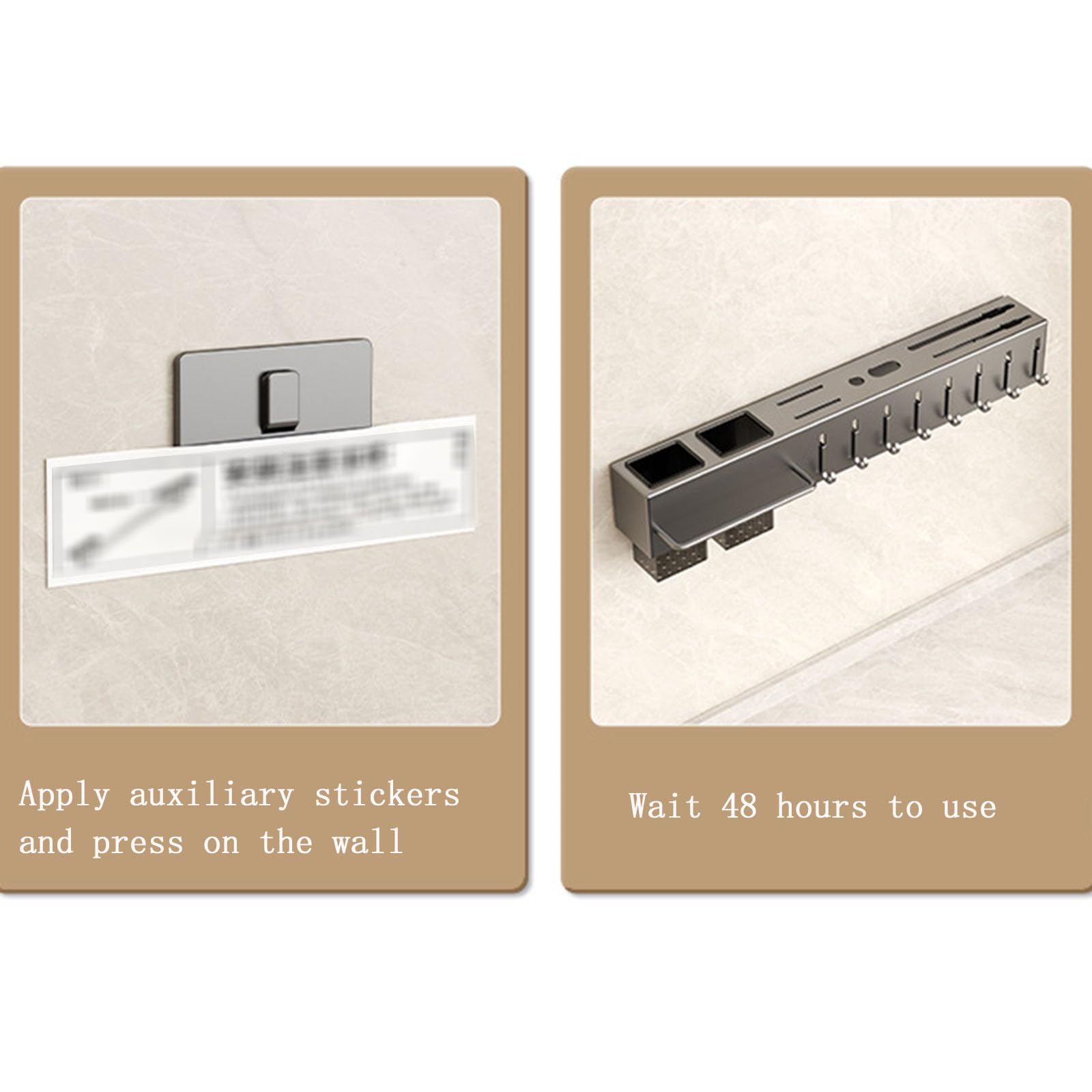 Space-Saving Kitchen Organizer, Wall-Mounted Storage Rack, Multi-Functional Kitchen Organizer with with Drying Holes, Knife Slots, Chopstick Holder & Towel Bar, No-Drill Installation 60cm Space-Saving Kitchen Organizer, Wall-Mounted Storage Rack, Multi-Functional Kitchen Organizer with with Drying Holes, Knife Slots, Chopstick Holder & Towel Bar, No-Drill Installation 60cm