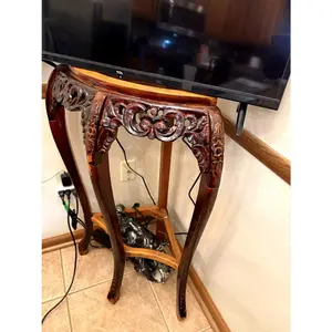 Carved Wooden Side Table