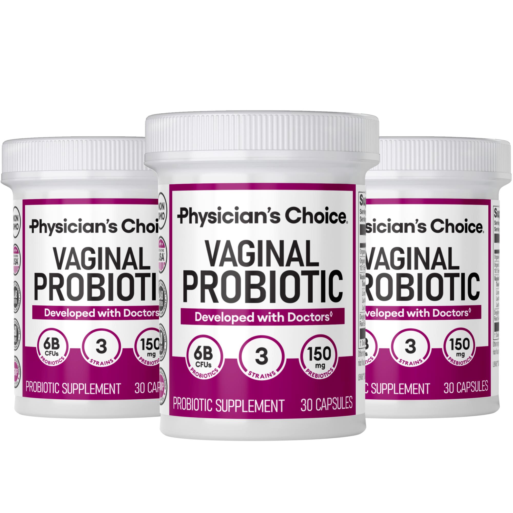 Physician's Choice Vaginal Probiotic 3-pack - Odor Control, pH Balance & Daily Feminine Health Support with Cranberry and Prebiotics for Women