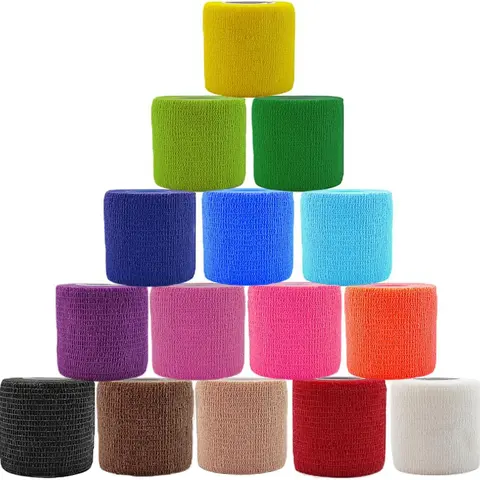 Unisex 15-Pack Cohesive Self-Adherent Elastic Stretch Bandages, 2" x 5yd Lightweight Muscle & Joint Support Injury Wrap Sports Tapes, Portable Athletic Wrist Support, Breathable Outdoor Use, Muscle Support Sports Tapes
