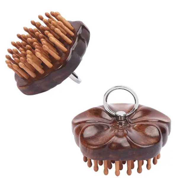 Wooden Scalp Massager Natural Sandalwood Hair Comb Handmade Wood Massage Comb for Hair Care