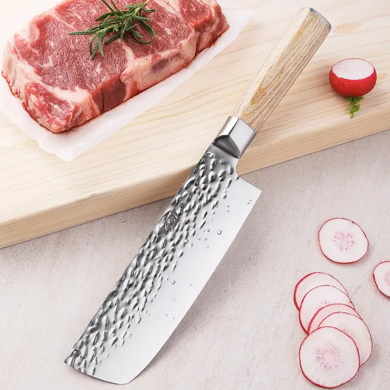 FINDKING Michelia Series 6.5 Inch Nakiri Knife， 5Cr15Mov Carbon Steel, Razor-Sharp Blade, Pakka Wood Handle, Japanese Kitchen Chef Knives, Chopping Cutting Slicing Dicing for Fish Meat Vegetable Fruit