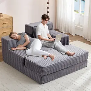 Chaise Lounge Chair Indoor 60'' x 54'', Oversized Sofa Bed Sleeper, High-Density Foam Cloud Couch with Dual-Height Armrests and 2 Pillows for Living Room, Bedroom, Reading Room(Dark Gray)