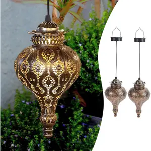 Solar Moroccan Lantern Outdoor Garden Decor(2 Pack) Solar Lanterns Outdoor , Lanterns Decorative Outdoor Lights for Patio Pathway Yard Porch Backyard.