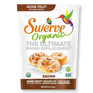 Swerve Organic Monk Fruit Brown Zero Calorie Sweetener, Plant-Based, Kosher, Keto Friendly, USDA Certified Organic, Gluten Free & Non-GMO, 8 Ounce