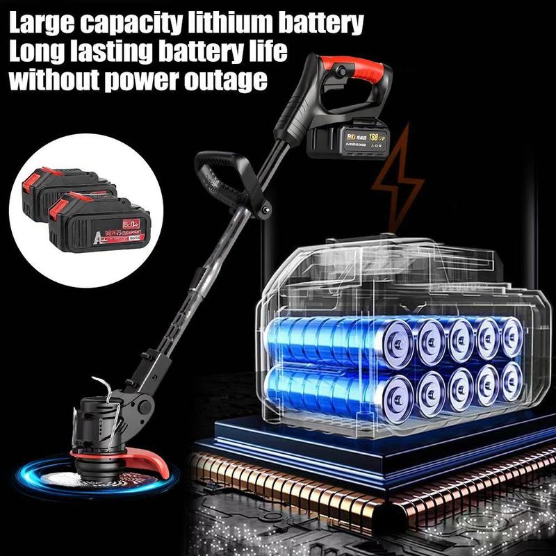 Cordless Electric Weed Eater 3-in-1, Lightweight Grass Trimmer with 2 Batteries, Stringless Lawn Edger & Brush Cutter for Yard and Garden,for Valentine’s Day Gift