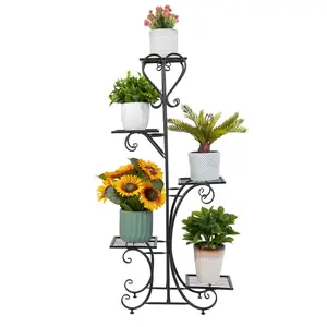 5 Tier Metal Plant Flower Stand Indoor Outdoor Garden Display Shelves  for Patio Balcony Living Room