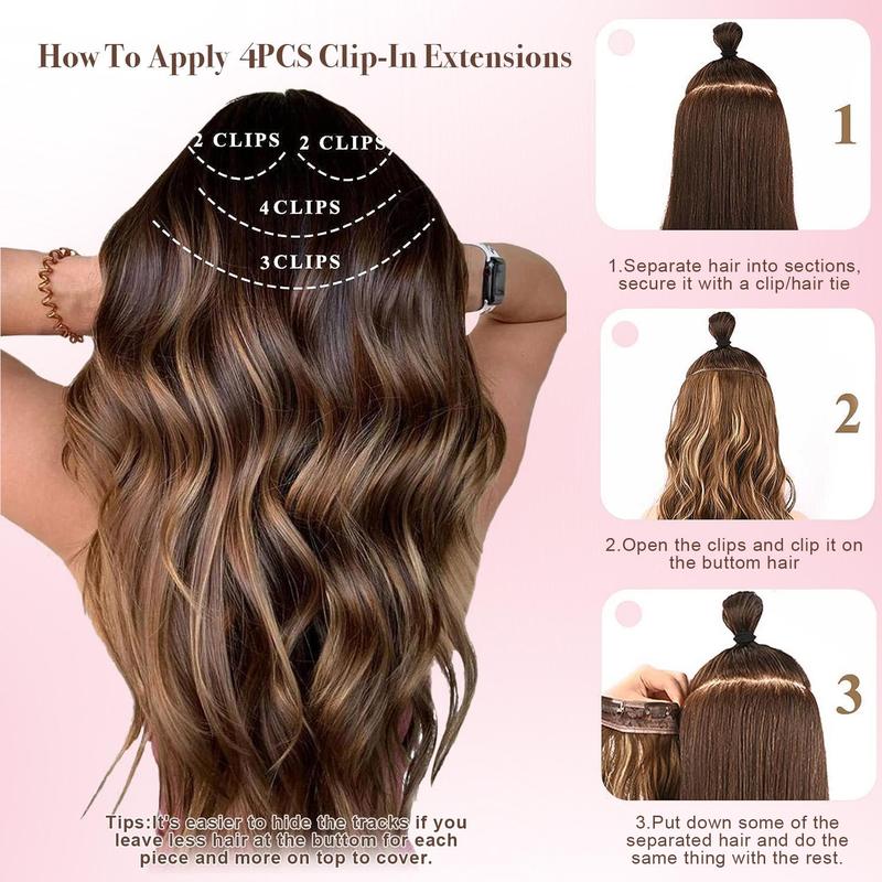 【QBEAUTY 】Invisible Clip- in Synthetic Hair Extensions Thick Natural Hairpieces Double Weft 4/3/2 Secure Clips Long Wavy Secret Hairpiece for Women 【QBEAUTY 】Invisible Clip- in Synthetic Hair Extensions Thick Natural Hairpieces Double Weft 4/3/2 Secure Clips Long Wavy Secret Hairpiece for Women