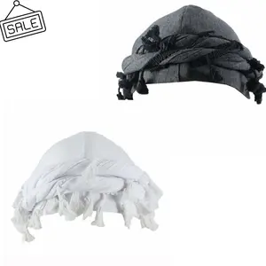2pc Stylish Tassel Turban Hat for Men - Halo Head Wraps Durag with Twisted Straps, Elastic Headwraps Cap, Trendy Beanie Hat for Any Occasion
