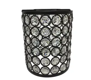 Style Selections Ladura 5.25-in x 4-in Cylinder Black Crystal Vanity Light Shade with 2-1/4-in Straight-type fitter