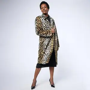 G by Giuliana Black Label Faux Fur Tuxedo Coat