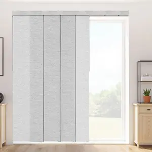 VEVOR Panel Track Blinds, Extendable Track from 45.8 in to 86 in W, Trimmable Panel Curtains Up to 96 in H, Vertical Blackout Panel Blinds for Sliding Doors, Patio Doors, Room Divider, Dark Gray
