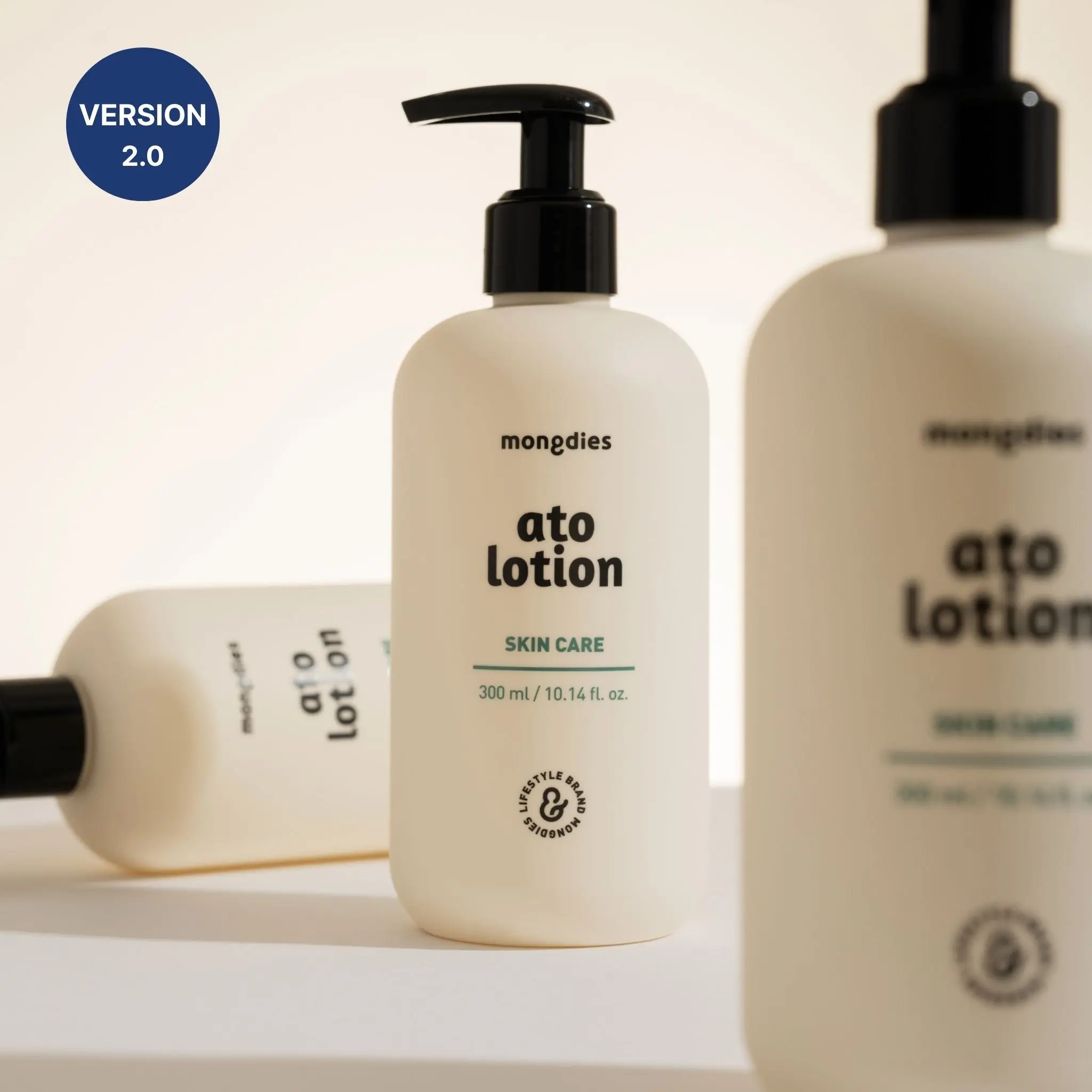 Mongdies Ato Lotion | Vegan Daily Moisturizer for Newborns & Kids | 6-Layer Ceramide & Mineral-Rich Glacier Water | pH Balanced, Non-Greasy Relief for Sensitive Skin | 10.14 fl. oz