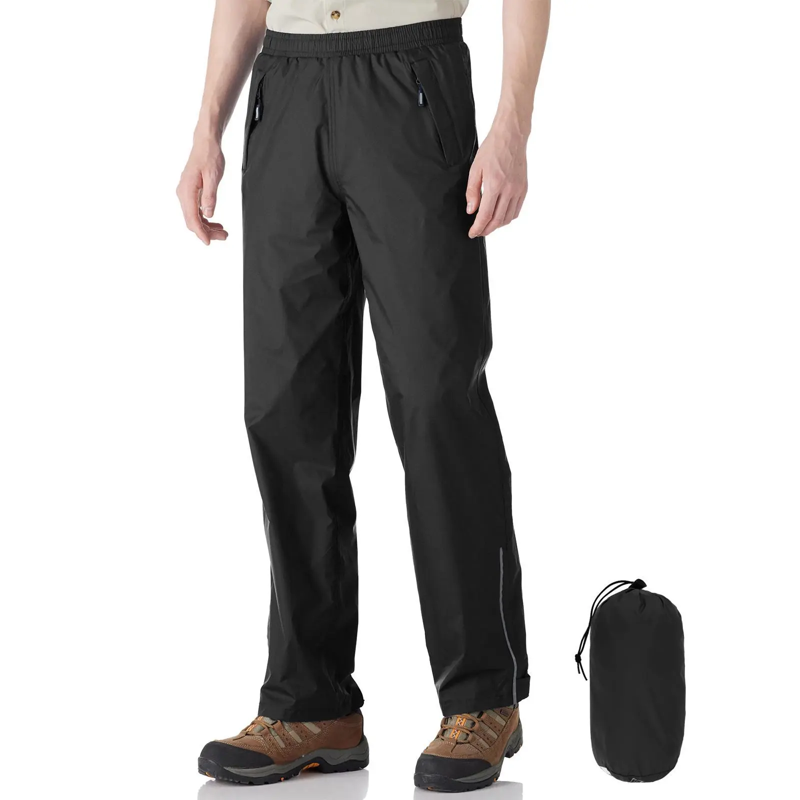 Outdoor Ventures Men's Rain Pants Waterproof Rain Overall Pants Windproof Packable Rain Outdoor Pants for Hiking Fishig Golf