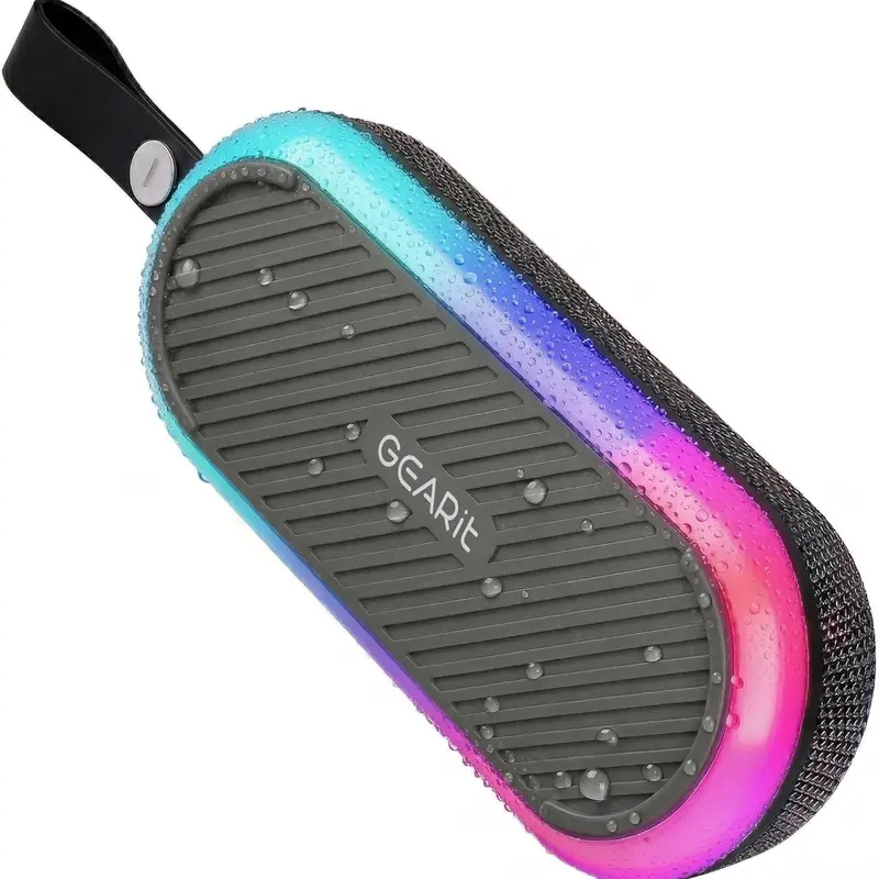 GEARit SoundBrick RGB Compact Wireless Bluetooth Speaker - 16W Audio Output, IPX6 Waterproof, Magnetic, Durable Rechargeable Stereo Loudspeaker, BT5.3, Portable for Dads, Outdoor for Golf Cart, Hiking, Mechanics' Setup