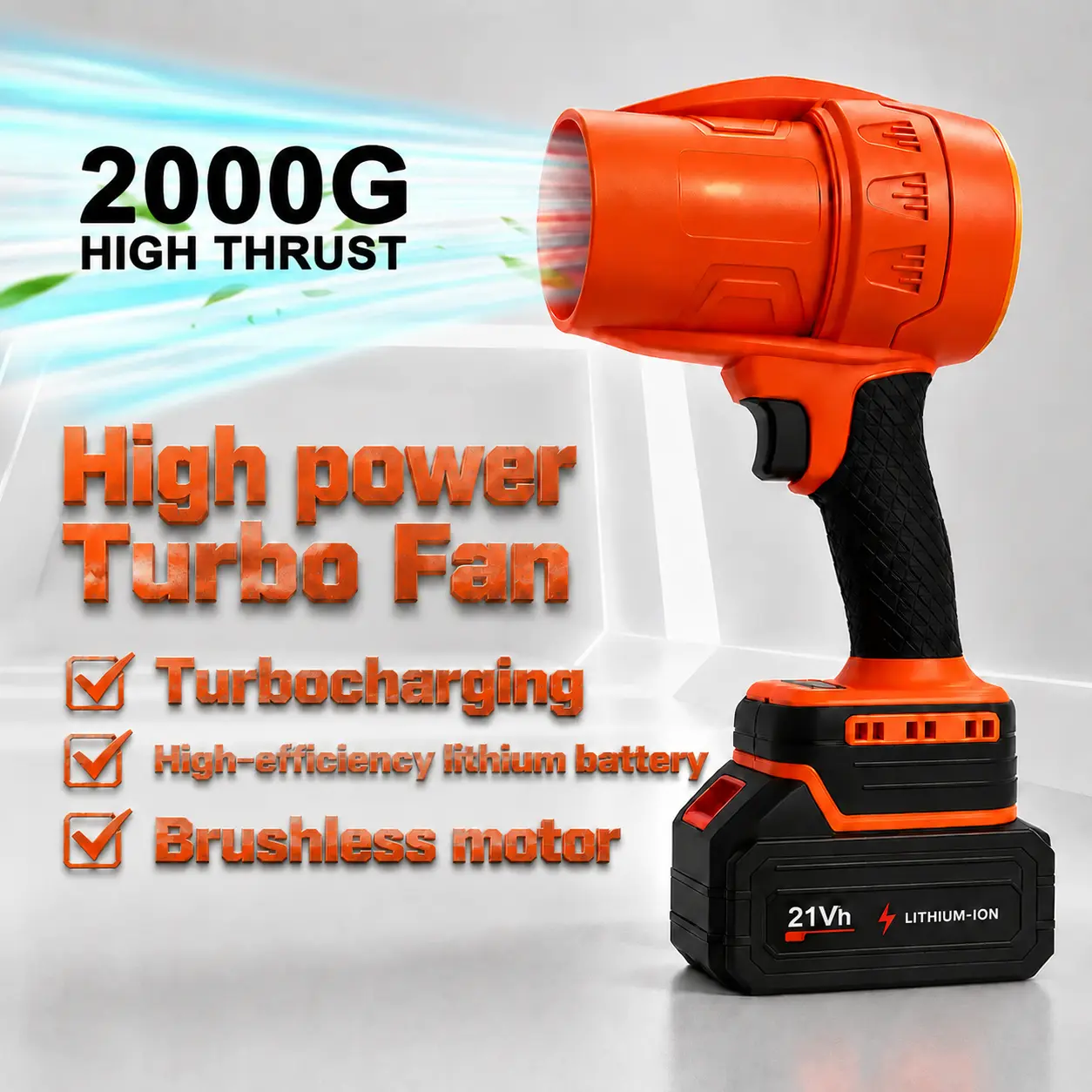 Turbine-jet blowers, leaf blowers, high-power turbine fans, solid copper motors, car drying after washing, handheld snow blowers, cordless high-powered turbine blow guns, home renovation, garden maintenance, holiday gifts