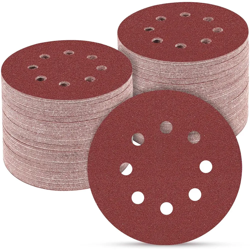 TKDMR 165 PCS 5 Inch Sanding Discs,Round Hook and Loop Sandpaper for Random Orbital Sander 40 60 80 120 150 240 320 400 600 Grit