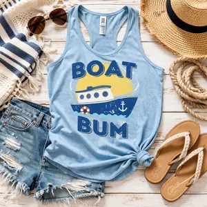 Boat Bum Graphic Tank | Comfort Colors 9360 in Chambray