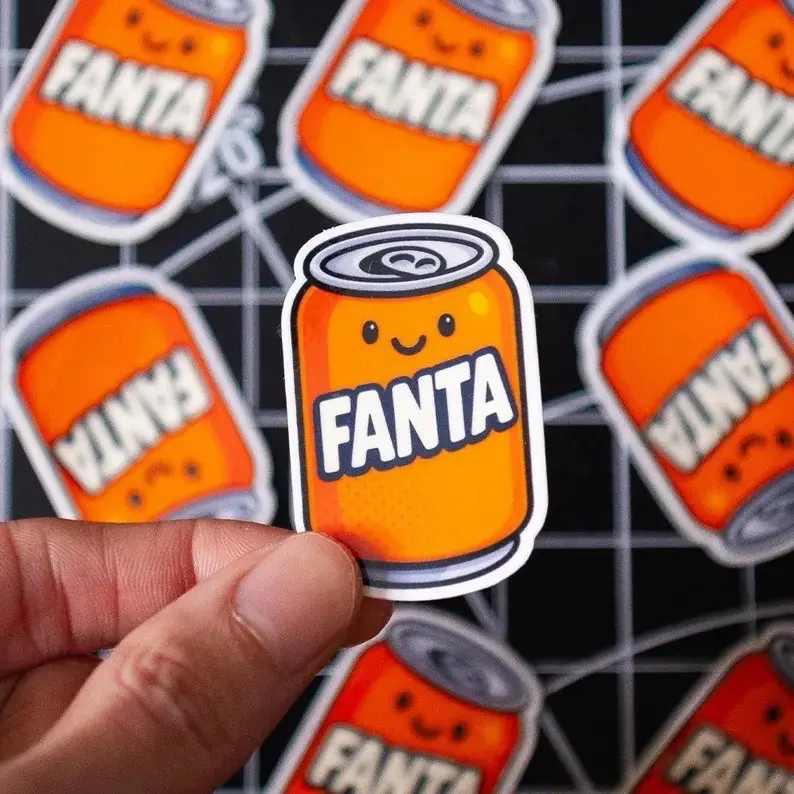 Can of Fanta Mini Sticker | Waterproof Sticker | Soft Drink Sticker | Can of Soda Pop Sticker | Cute Gifts | Chic & Funny Collectible
