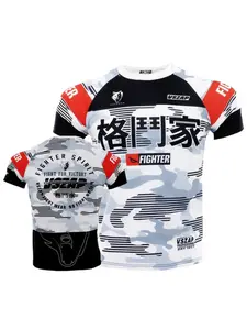 Muay Thai Training 3D Sport Quick-dry Breathable Men Plus-size T-shirt Street Fitness Boxing Jiu-jitsu Team Uniform Short-sleeve