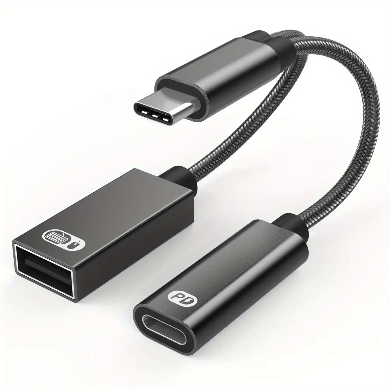 2024[2-in-1 USB-C Splitter] 2-in-1 USB-C Splitter |   OTG & Charging Cable with USB A Female Port - Compatible with Chromecast Google TV, iPad Pro & Type-C Devices, Supports PD Fast Charging2025