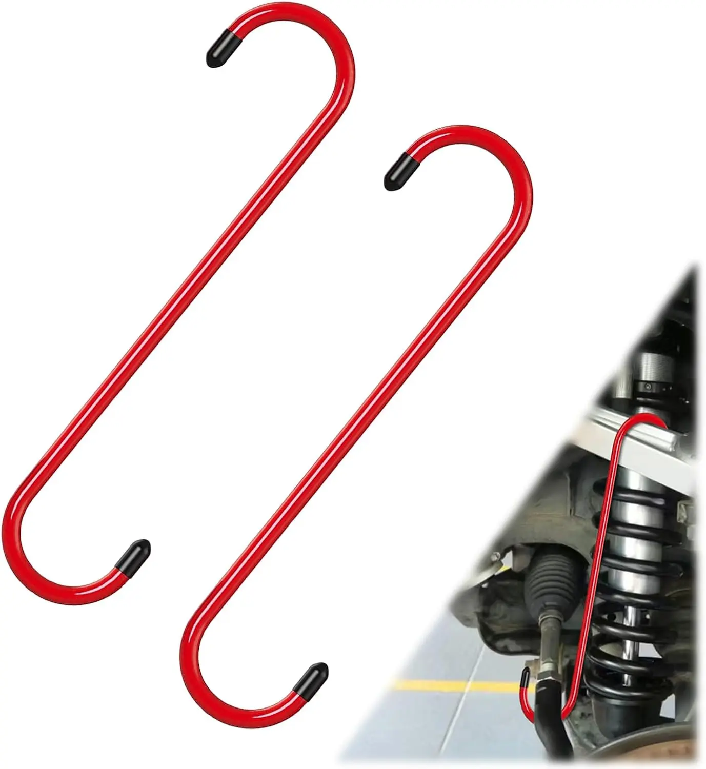 2 count  Caliper Hanger Caliper Hangers Hooks with Rubber Tips, Durable Steel, Rust-Proof Automotive Tools for Braking, Axle, Suspension