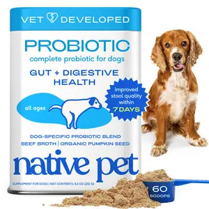 Native Pet Probiotics for Dogs - Dog Probiotics Powder for Digestive Health, Gut Support, & Immune Boost – Vet-Formulated Powder for Maximum Potency with Digestive Enzymes & Prebiotics