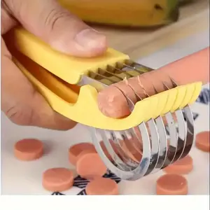 Stainless steel banana and cucumber slicer - hot dog cutter, for even slicing sausages and fruits, perfect for barbecues and outdoor cooking, food-safe kitchen gadget