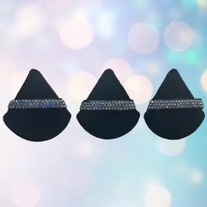 3PCS Velvet Dazzle Powder Puff, Soft Setting Powder Puff With Pink Rhinestones Sponges & Applicators Sponges & Applicators Sponges & Applicators Sponges & Applicators Sponges & Applicators Eyelash Curlers Eyelash Curlers Eyelash Curlers