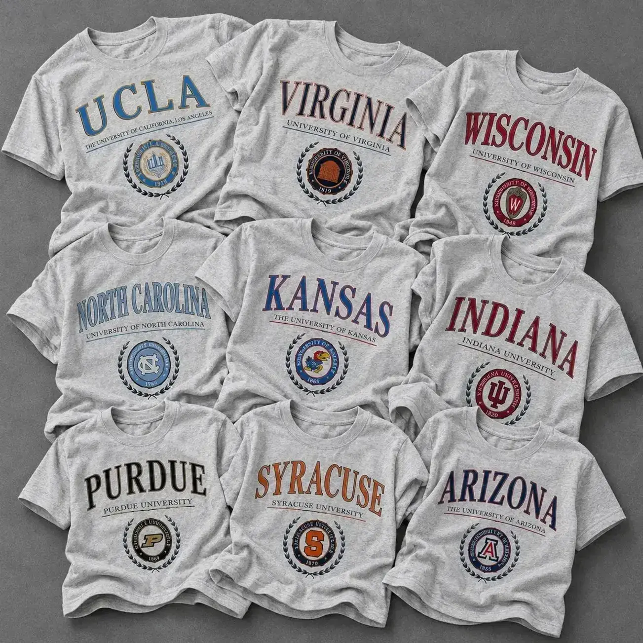 [FREE SHIP] Vintage College Graphic T-Shirt, Retro Campus Crest Logo Tee, Classic Collegiate Spirit Shirt, Distressed Game Day Fan Apparel, Alumni Gift, Unisex Heavy Cotton Casual Crewneck Tee for Men Women VW2