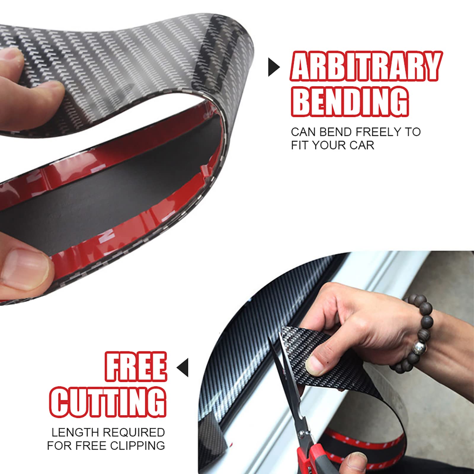 Car Door Edge Entry Guards Waterproof Carbon Fiber Threshold Protector Tape Multipurpose Carbon Fiber Car Door Sill Guard Protector Self-Adhesive Flexible Car Sticker Protector for Car SUV Truck Door Entry Guards