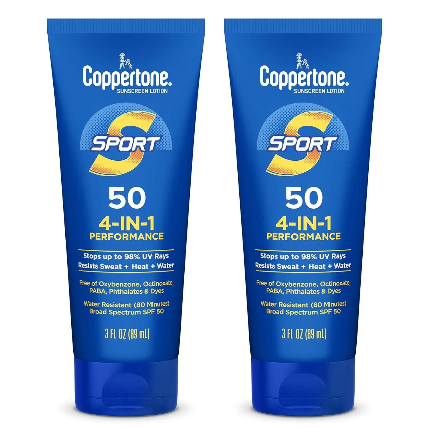 Coppertone SPORT Sunscreen Lotion SPF 100, 3 FL OZ | Travel Size Sunscreen Lotion, Sweat, Heat and Water Resistant, PABA, Oxybenzone, Octinoxate, Paraben and Dye Free