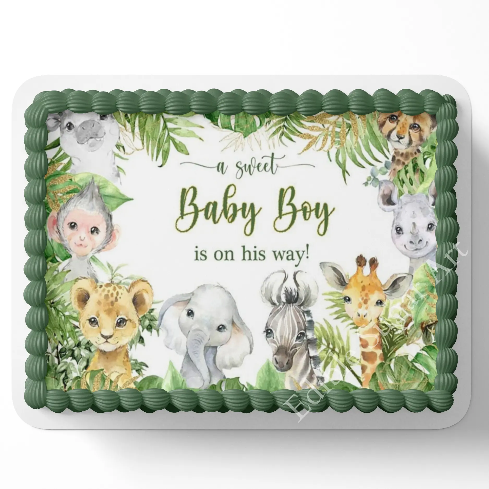 SAFARI BABY SHOWER Cake Topper Edible Image Jungle baby shower Edible Image Safari Baby shower cake Decorations Personalized cake topper