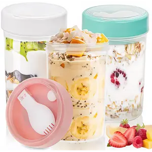 Salad Meal Shaker Cup,Salad Oats Container Portable Fruit and Vegetable Salad Cups Container with Fork & Salad Dressing Holder Pink Kitchenware Silicone Storage Utensils meal prep containers