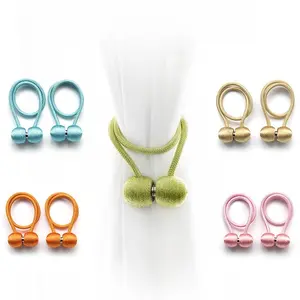 2-piece set, Oxford Style Curtain Straps, No-Drill Polyester Rope Fasteners, Magnetic Buckle Curtains Tiebacks, Home Office Decoration