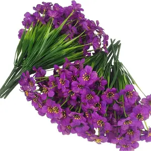 14 Bundles Artificial Flowers Outdoor Plastic Fake Plants Indoor Faux Flowers Garden Patio Porch Window Box Decorating, No Include vase