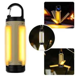 3-Head LED Camping Light - Portable Emergency Light, Rechargeable Work Light with Hooks, Cordless Battery Powered Mechanic Light for Car for Outdoor, Emergency, Camping, Fishing, Garage