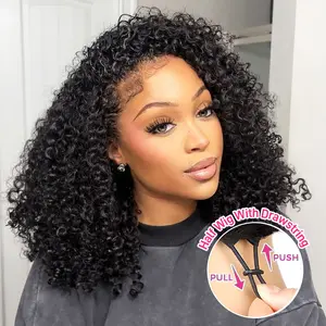 【3 IN 1 Half Wig】FORGIRL FOREVER Flip Over Wear Go Half Wig With Drawstring Invisible Hairline Kinky Curly Wear Go Glueless Wig Beginner Friendly