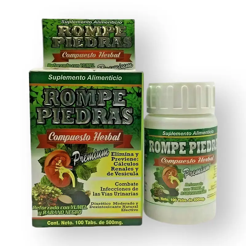 Rompe Piedras Reforzado con Yumel y Rabano Negro (Black Radish) Net Content.100 Tabs - Dietary Supplement for Health - Healthcare, Vitamin