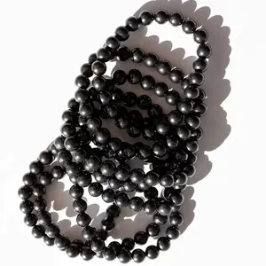 Shungite natural Crystal Bracelet Beads
