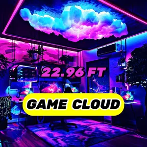 K-16ft Game Cloud Light Kit, Music Sync LED Lighting, Color Changing With Remote Control, USB Powered, Indoor Festive Home Decor-1pc- 28