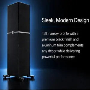 Definitive Technology Dymension DM70 Floor-Mounted Powerful Large Tower Speaker - Adjustable Bipolar Arrays, 4 BDSS Mid/Bass Woofers, Tweeter, 3XR Architecture, 10" Subwoofer, Dolby Atmos/DTS:X Ready, Black, Floor-Mounted Tower Speakers, Powerful Speakers