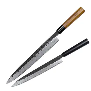 Yanagiba Japanese Sushi Knife, For Sushi & Sashimi Chefs, Hand-Forged Damascus Blade, Flat Grind Precision, Ebony or Olive Wood Handle – Pro Chef & Collector Gift | Kajiya Kekouku 11 Inch