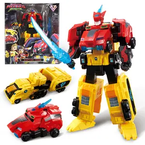 ALPHA GROUP Transforming Toys 2-in-1 Raptor Tron Robot 7.48-inch Action Figure for Kids 5+ Red & Yellow ABS Material Dinosaur Rescue Mission Toy with Tank to Robot Transformation Modes