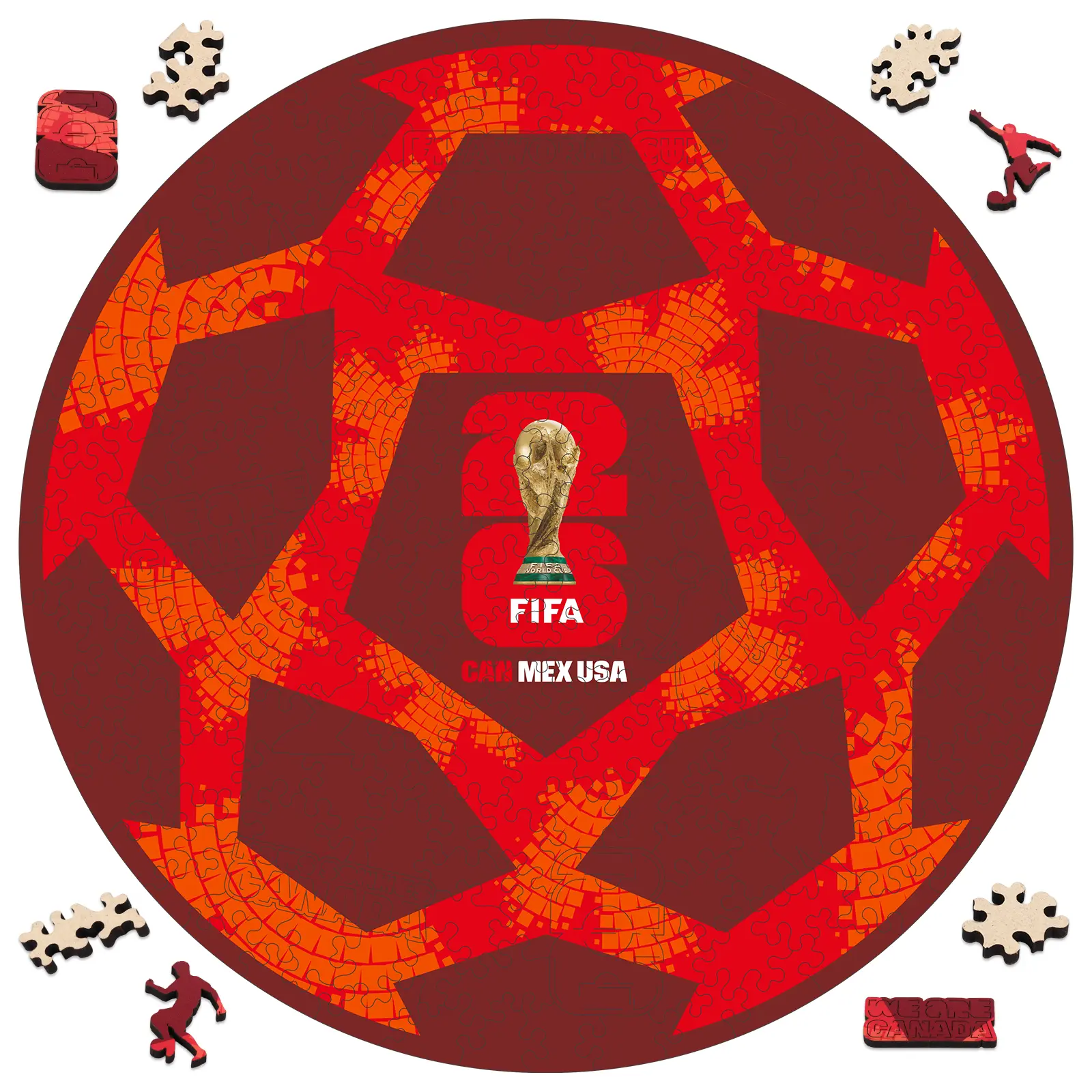 FIFA World Cup 2026 Canada Ball Jigsaw Puzzle, Officially Licensed, 200 Laser-Cut Pieces,5MM Thick, Soccer Fan Gift, Puzzle Game, Puzzle Art Gift, Modern Home Decor