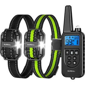 Dog Training Collar with Remote, 4200FT Electronic Dog Shock Collar with Beep, Vibration, Shock, Light and No Shock Mode, Electric Training Collar for Small Medium Large Dogs (Black Green)