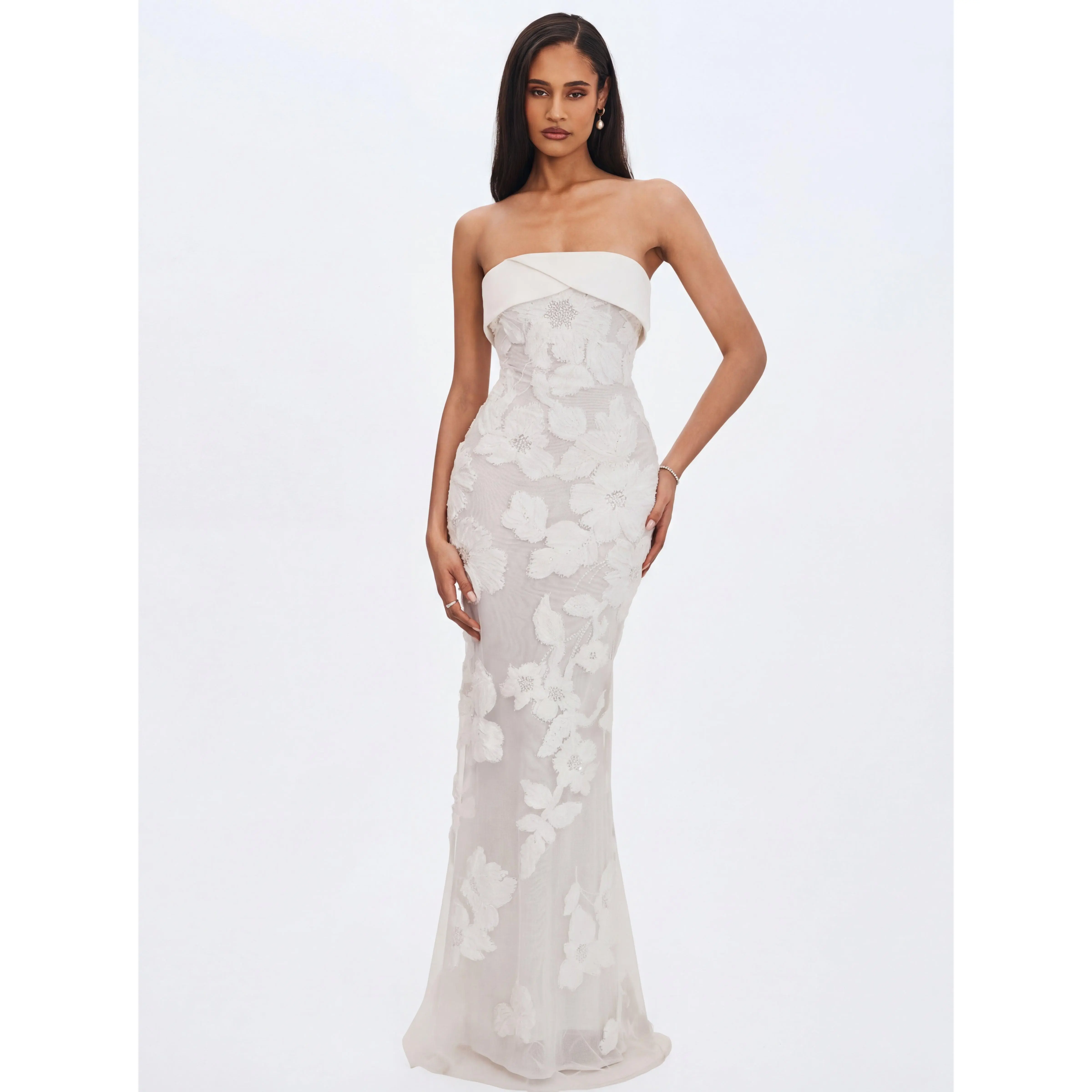 Raphaela White Floral Strapless Mermaid Wedding Dress Raphaela White Floral Strapless Mermaid Wedding Dress