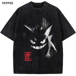 Dark Shadow Monster Graphic Tee – Evil Smile Anime Style Shirt, Horror Aesthetic Y2K Unisex T-Shirt, Anime Shirt, Vintage Tee - Vintage Graphic Tee – Menswear & Womenswear – Streetwear Tops – Casual Cotton Crewneck Shortsleeve T-shirt