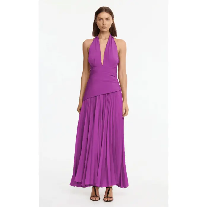 Acler Kerrison Maxi Dress in Deep Mulberry