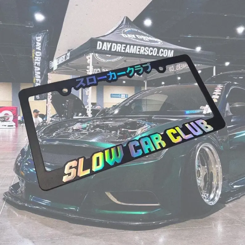 SLOW CAR CLUB Automotive Registration Plate Holder, Auto Replacement Body Frame Bumper Accessory sohochic